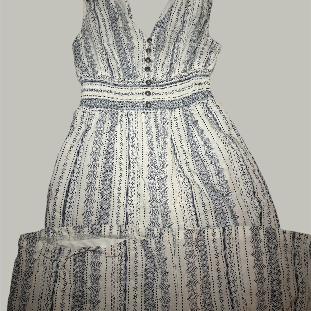 Japna Silver and White Pleated Jumpsuit V-Neck Sleeveless